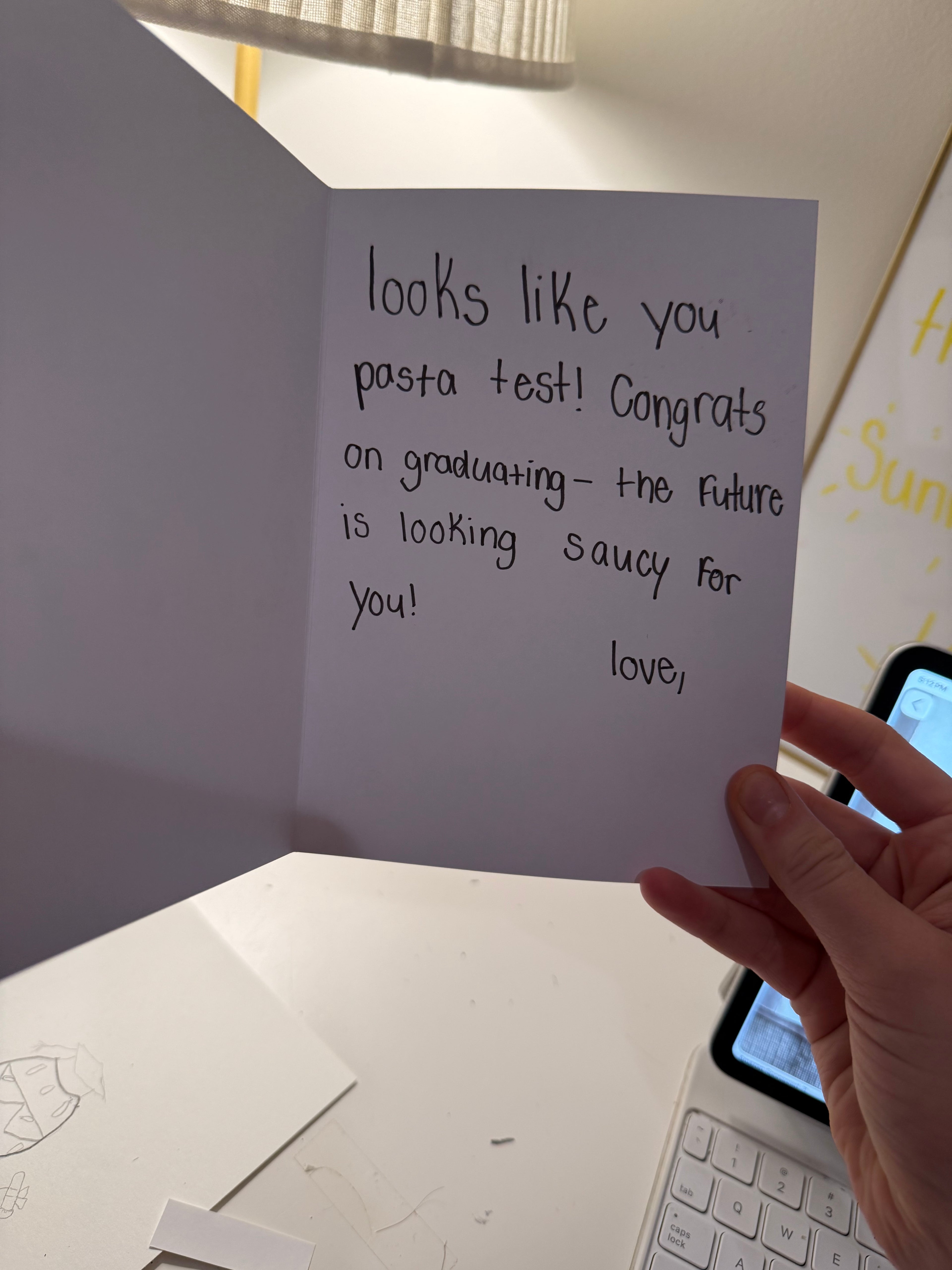 Pasta Grad Card